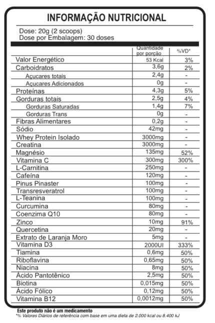 Ingredientes LipeCoffee PRIME ISO