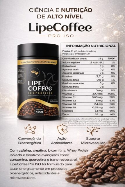 Tabela nutricional LipeCoffee PRO ISO