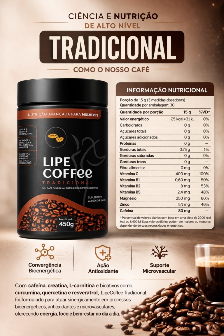 Tabela nutricional LipeCoffee Tradicional