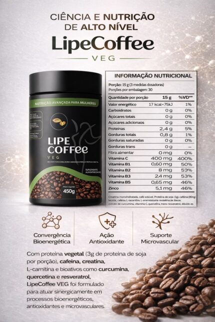 Tabela nutricional LipeCoffee VEG