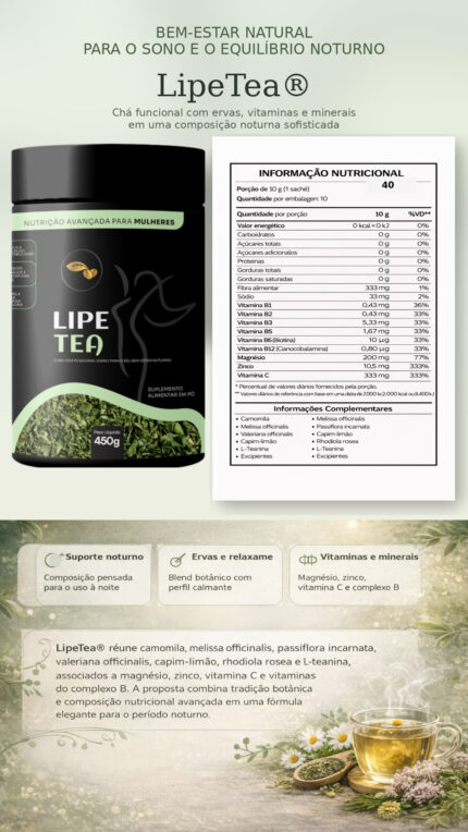 Tabela nutricional LipeTEA